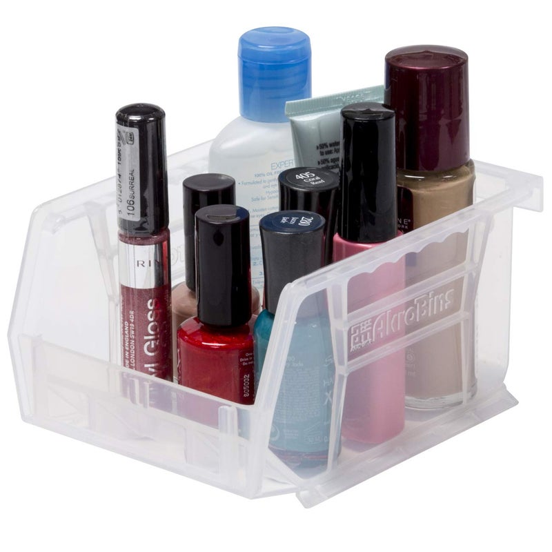 Akro-Mils 30210 AkroBins Plastic Storage Bins, Space-Saving Stackable Bins to use for Garage Organization Bins, Food Storage Bins, Snacks, and Craft Storage, 5-Inch x 4-Inch x 3-Inch, Clear, 6-Pack - Image 5